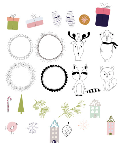 Набор картонной вырубки Polkadot. "Время снежинок"