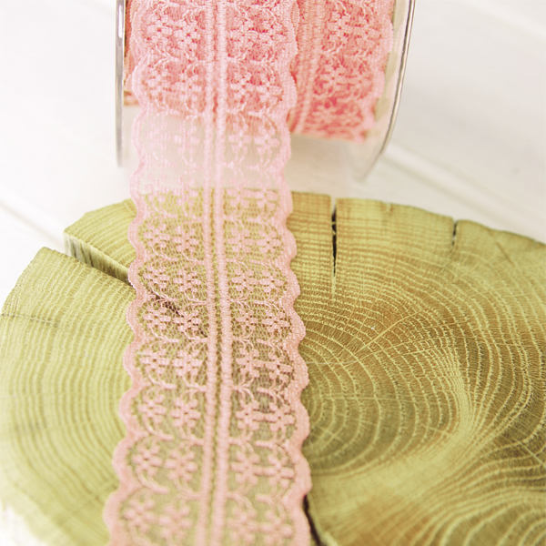 Кружево нейлоновое 4 см с краем "гребешок", цвет коралловый