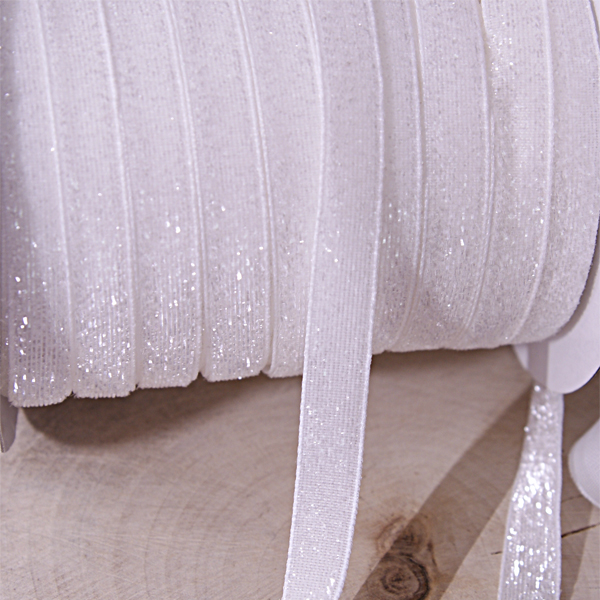 Тесьма с блёстками 12 мм, цвет белый