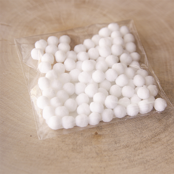 Набор мини-помпонов-снежков, 8 мм