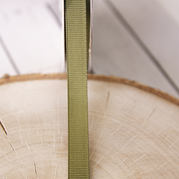 Лента репсовая 12 мм, цвет тёмный оливковый