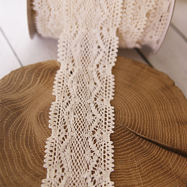 Кружево льняное 4,8 см, цвет кремовый (052950)