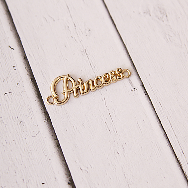 Подвеска металлическая "Princess". Цвет золотой (467)