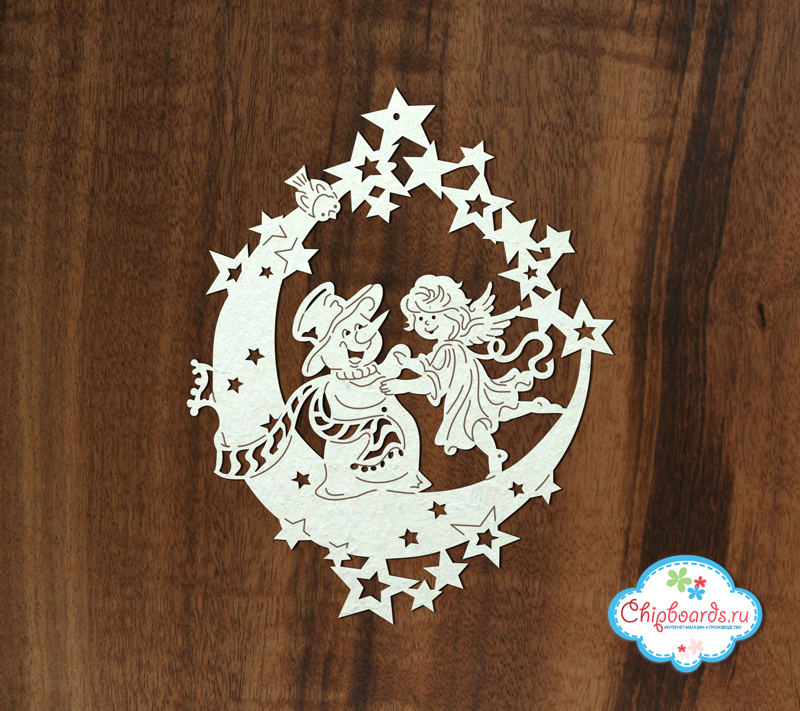 Чипборд Chipboards "Снеговик и Ангел"