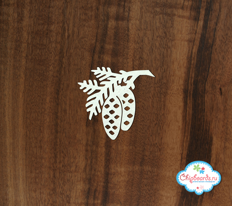Чипборд Chipboards "Еловая веточка с шишками"
