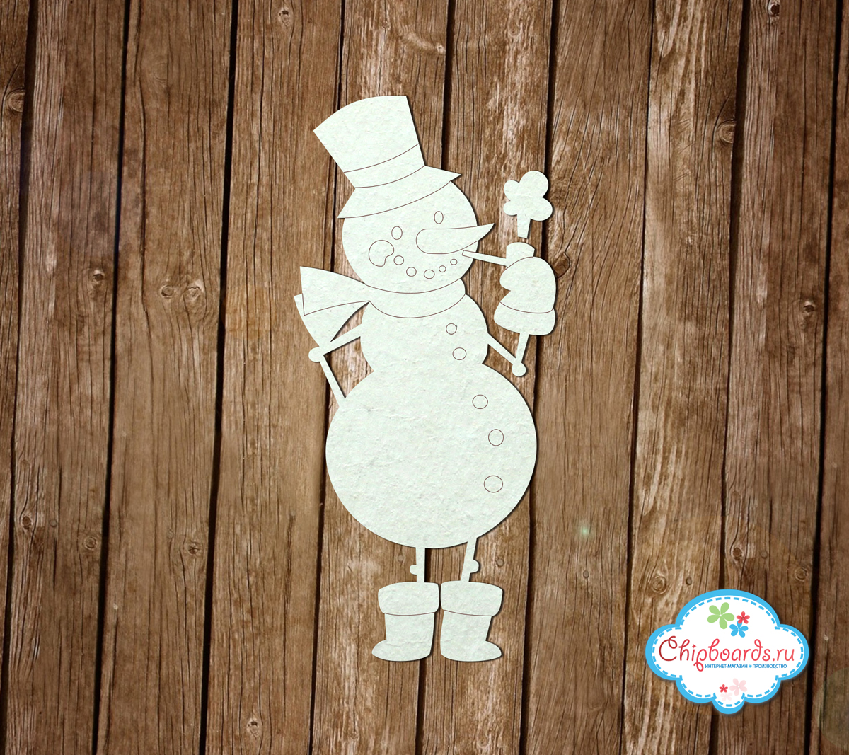 Чипборд Chipboards "Легкомысленный снеговик (7 см)"
