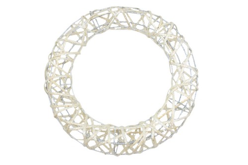 Декоративный венок Scrpaberrys, ротанг с глиттером 25 см