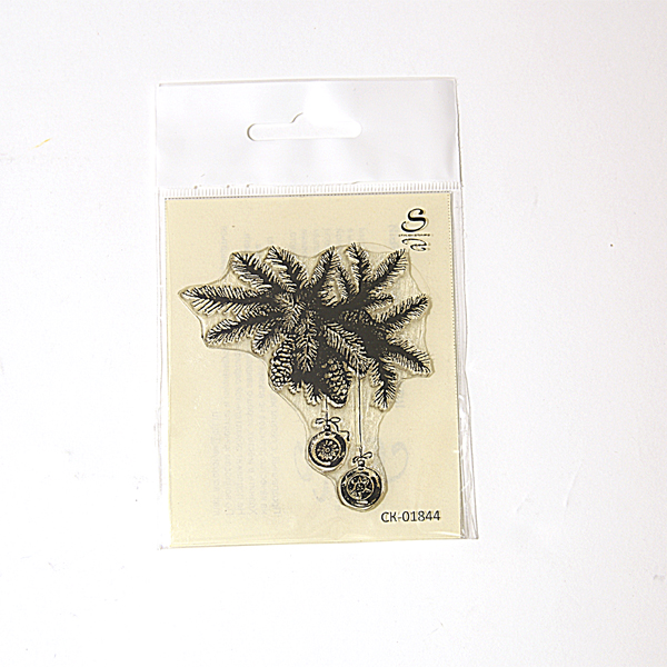 Штамп Stylish Stamps "Еловые ветки с двумя шарами"