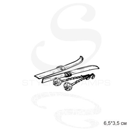 Штамп Stylish Stamps "Упавшие лыжи"