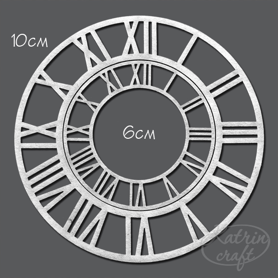 Чипборд "Циферблаты с римскими цифрами 19"