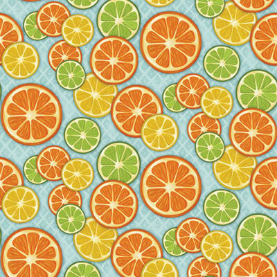 Ткань лоскутная 50 х 55 см "Citrus grove 4549", цитрусы