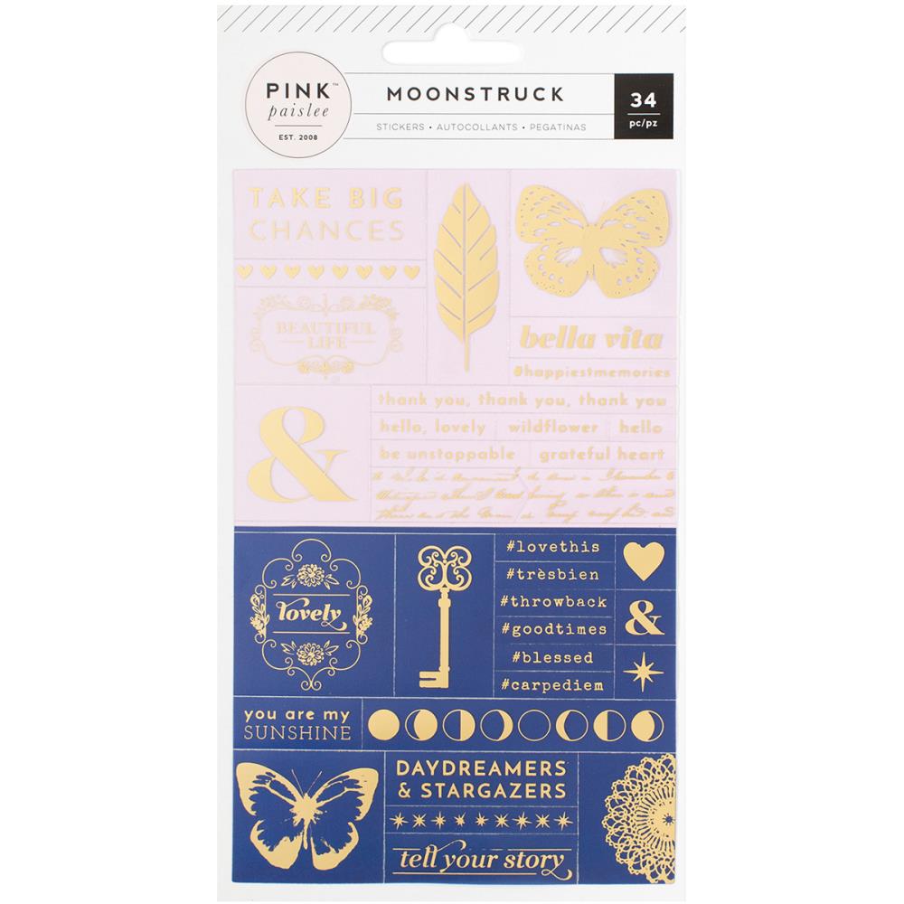 Наклейки Pink Paislee Moonstruck с фольгированием