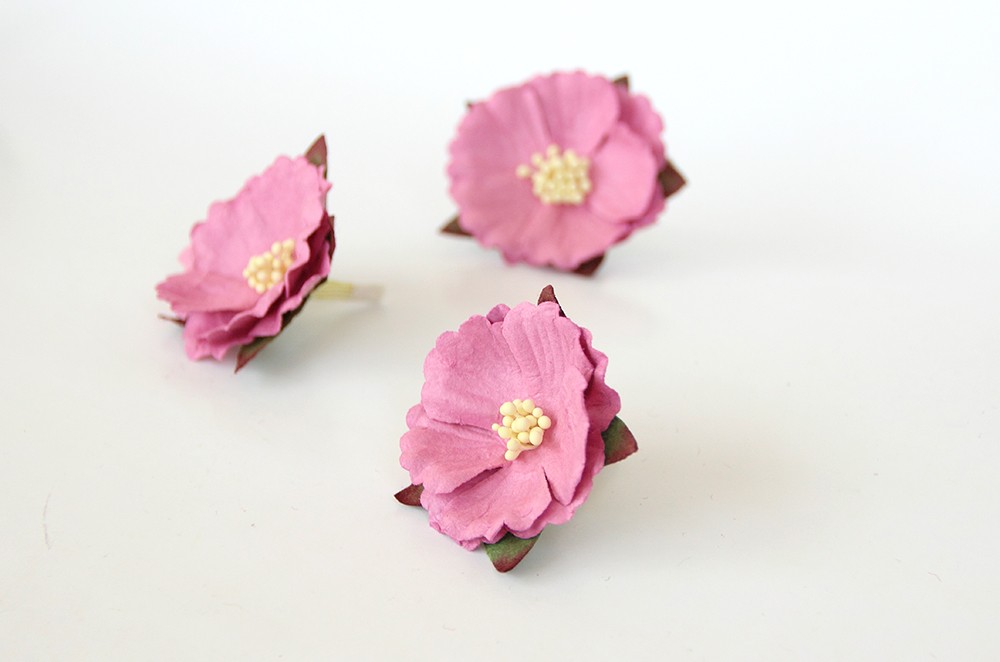 Цветок китайского пиона, цвет тёмный розово-бордовый 1 шт