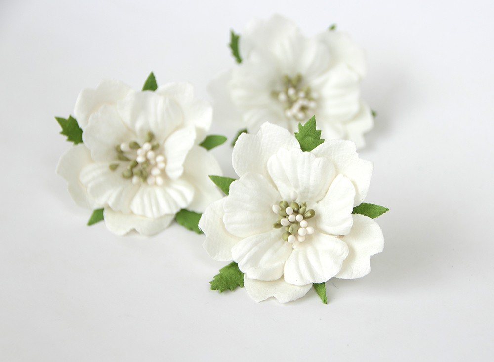 Цветок анемона, цвет белый, 1 шт