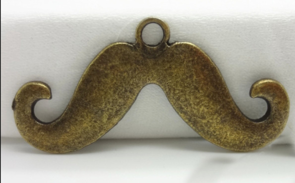 Подвеска металлическая "Усы". Цвет античный бронзовый.