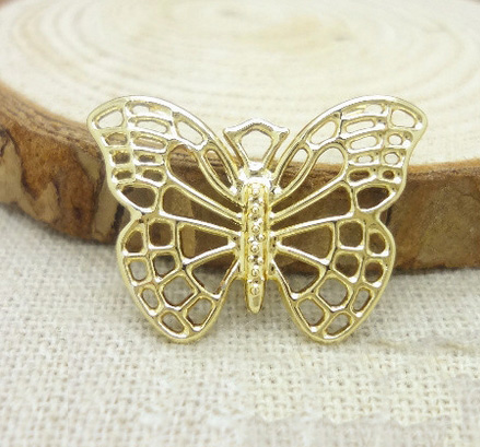 Подвеска металлическая "Бабочка". Цвет золотой (28)