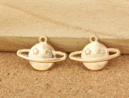 Подвеска металлическая "Планета". Цвет золотой.