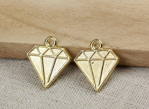 Подвеска металлическая "Бриллиант". Цвет золотой