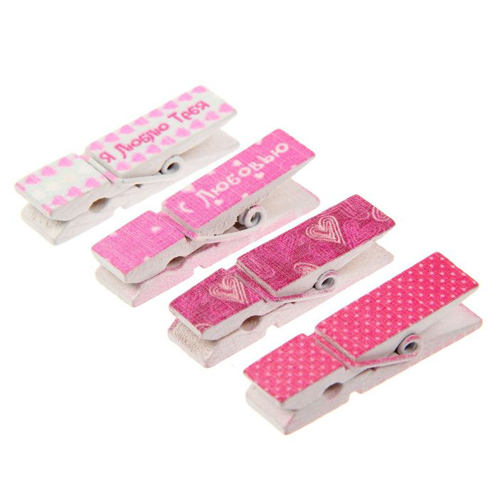 Набор деревянных прищепок Артузор "С любовью!"