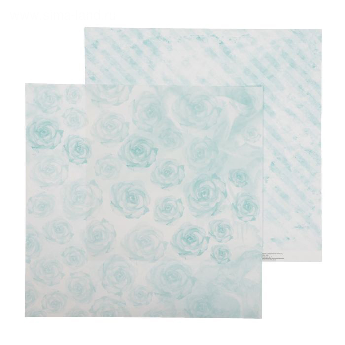 Бумага для скрапбукинга АртУзор "Мятные бутоны" (ART320)