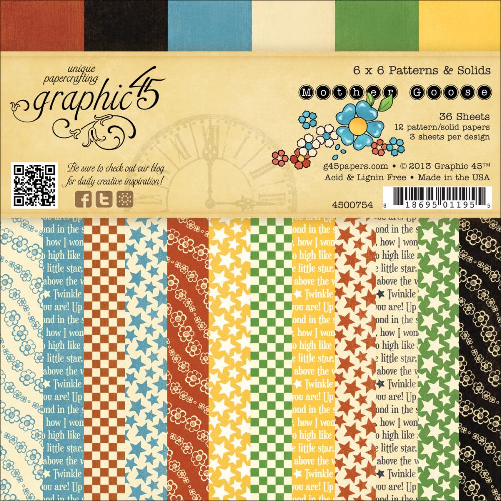 Набор бумаги 15 х15 см Graphic 45 "Mother Goose"