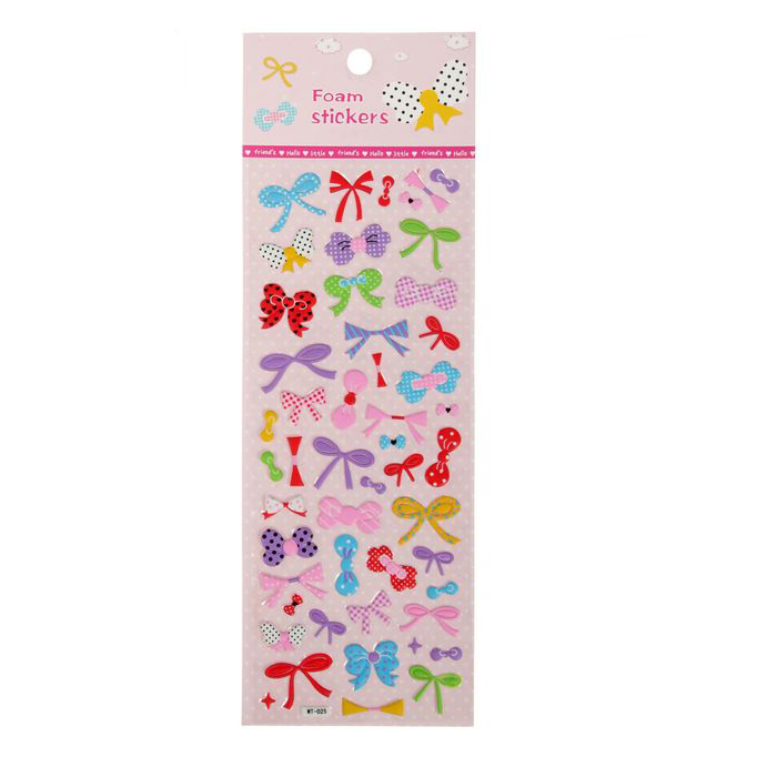 Наклейки "Бантики", розовые, фиолетовые 22х7,5 см