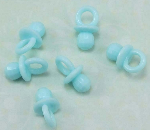 Пластиковая подвеска "Соска с гранями", цвет голубой