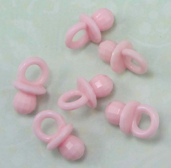 Пластиковая подвеска "Соска с гранями", цвет розовый