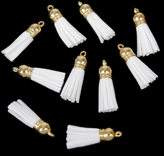 Кисточка замшевая декоративная, цвет белый (88)