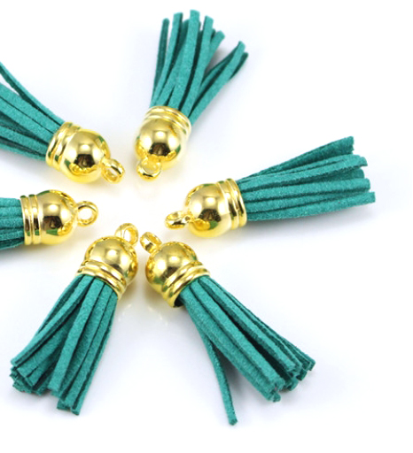 Кисточка замшевая декоративная, цвет бирюзовый (90)