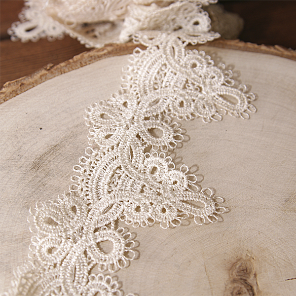 Кружево ажурное "Треугольный орнамент 6 см", цвет кремовый