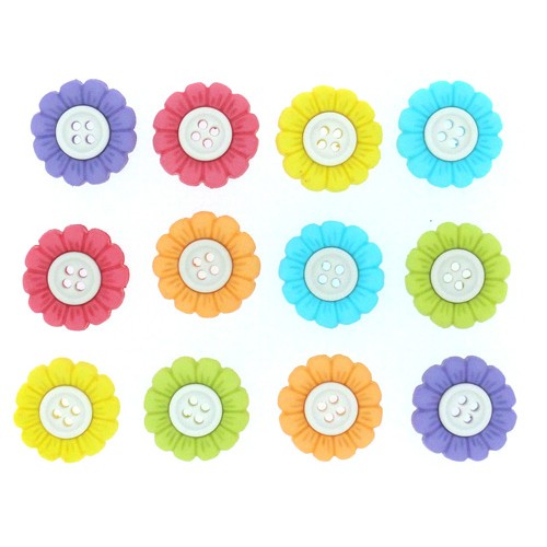 Набор пуговиц Dress It Up "Разноцветные подсолнухи"