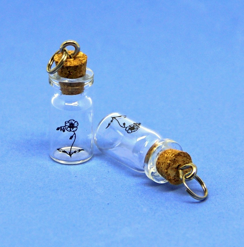 Стеклянные бутылочки с пробкой 1мл.