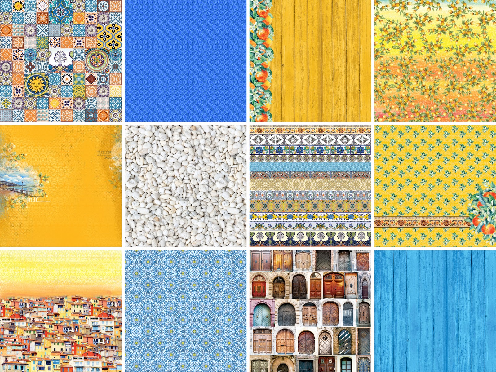 Набор бумаги Scrapberrys 30,5х30,5 см "Средиземноморье" АНГЛ