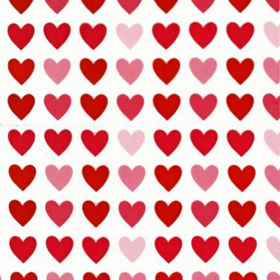 Ткань лоскутная 50 х 55 см "REMIX", сердца на белом