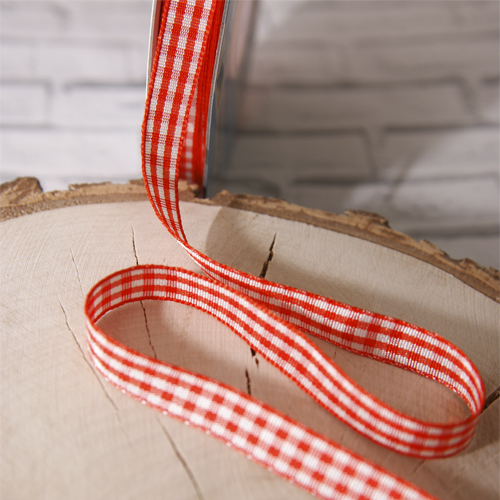 Лента Gamma 10 мм "Клетка", цвет оранжево-белый