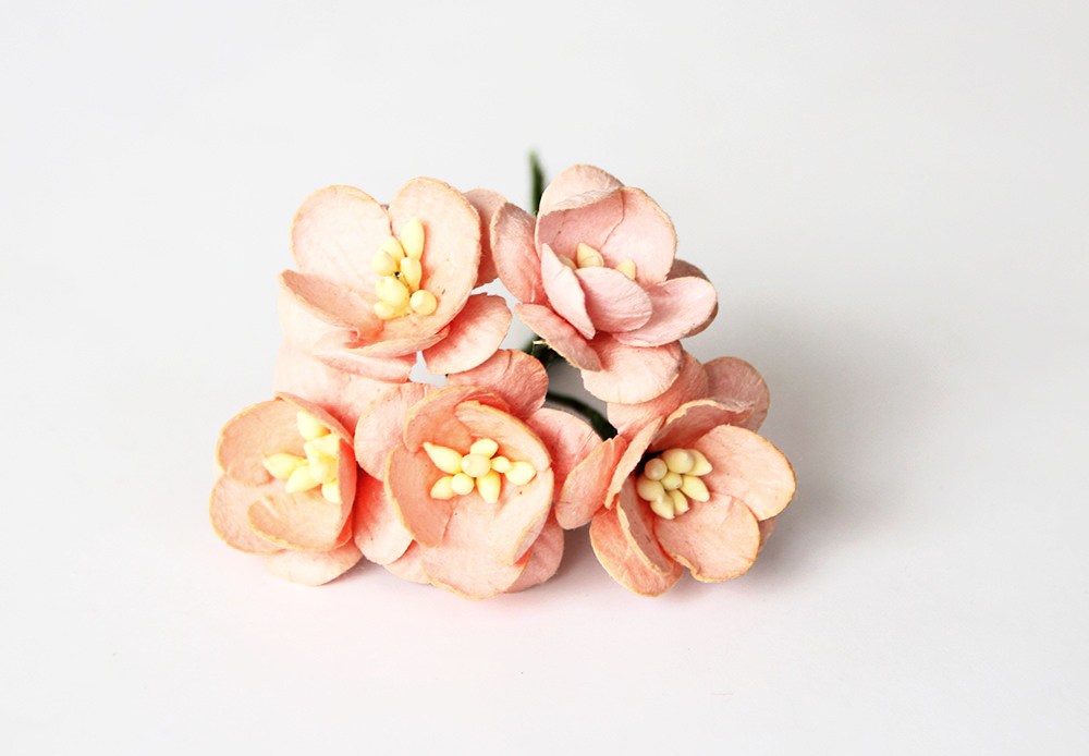 Букет "Цветы вишни 2,5 см" 5шт Персиковый