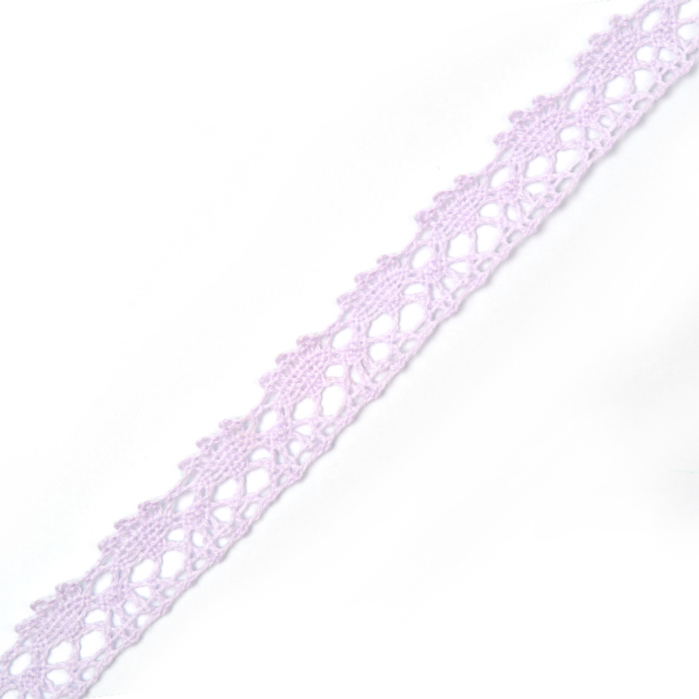 Кружево вязаное 15 мм, цвет сиреневый (055975)