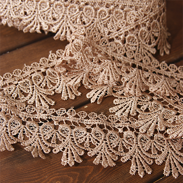 Кружево гипюрное 5см "Фонтан", цвет бежевый
