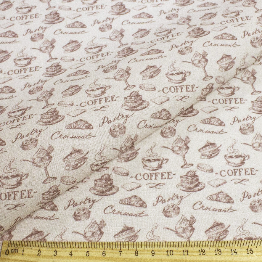 Отрез ткани 48 х 50 см "Винтажный кофе №1"