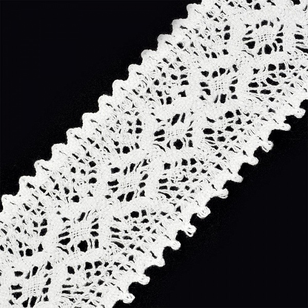 Кружево хлопковое 7,5 см, цвет белый