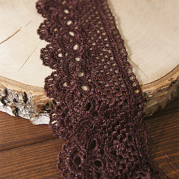 Кружево гипюрное 6см , цвет шоколадный.