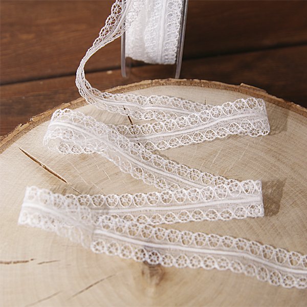 Кружево нейлоновое 18 мм, цвет белый (056224)