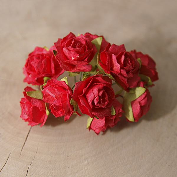 Букет кудрявых роз 2 см Красный