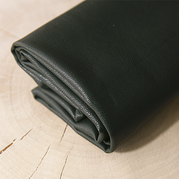 Кожзам корейский, отрез 35 х 50 см, цвет тёмно-зелёный