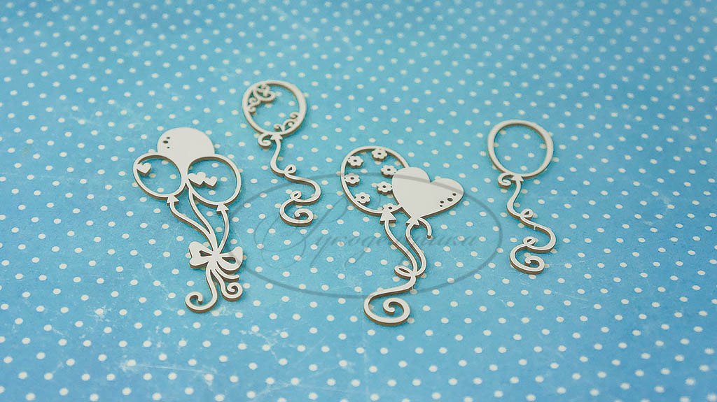 Вырубка из чипборда Рукоделушка "Воздушные шарики 1"