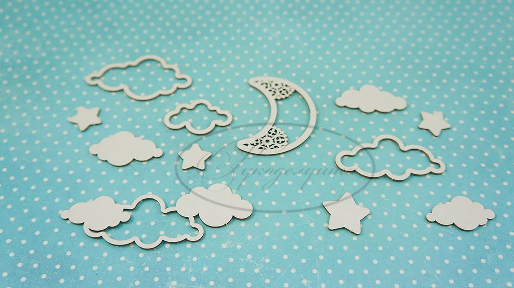 Вырубка из чипборда Рукоделушка "Ночное небо 1"