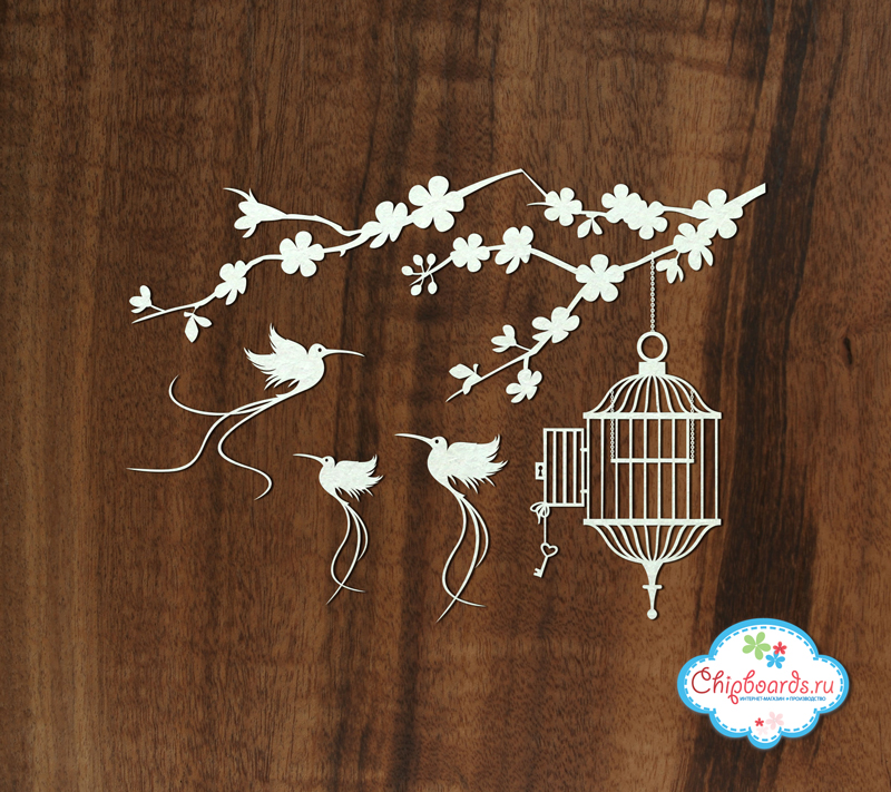 Чипборд Chipboards "Клетки с птичками 5"