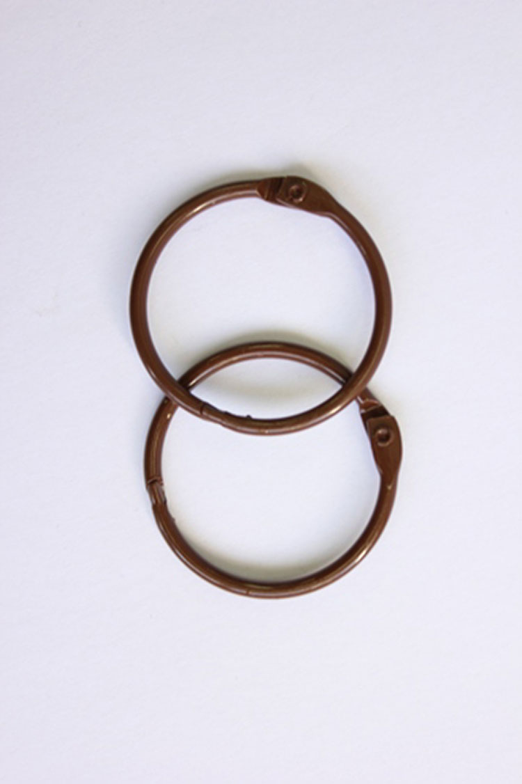 Кольца для альбома 35 мм, цвет тёмно-коричневый, 2 шт