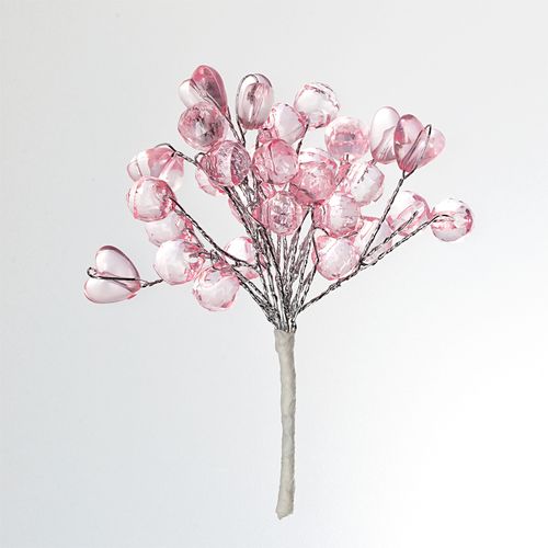 Мини-веточки с акриловыми СЕРДЕЧКАМИ Scrapberrys РОЗОВЫЙ